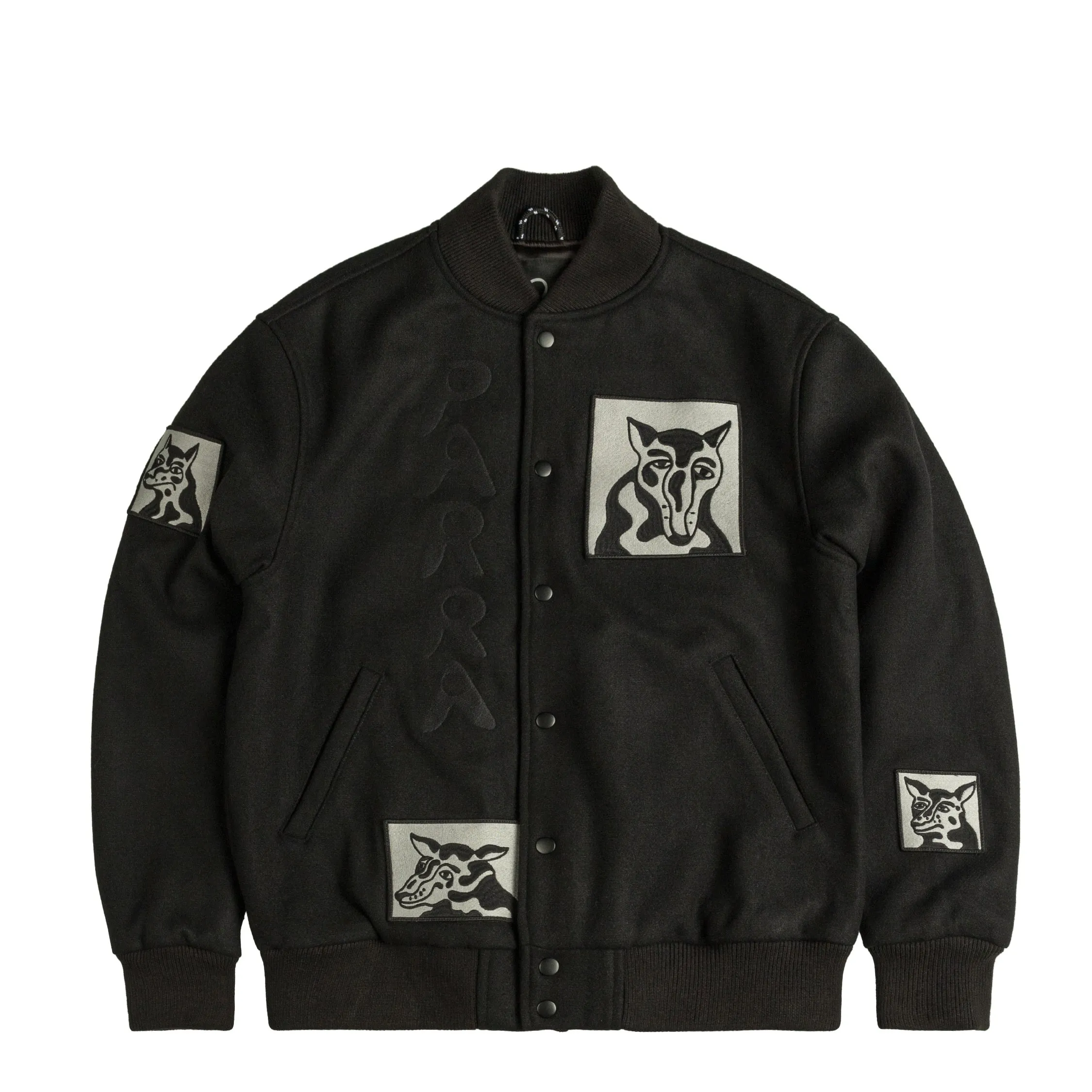 By Parra Dog Faced Varsity Jacket sold by Asphalt Gold