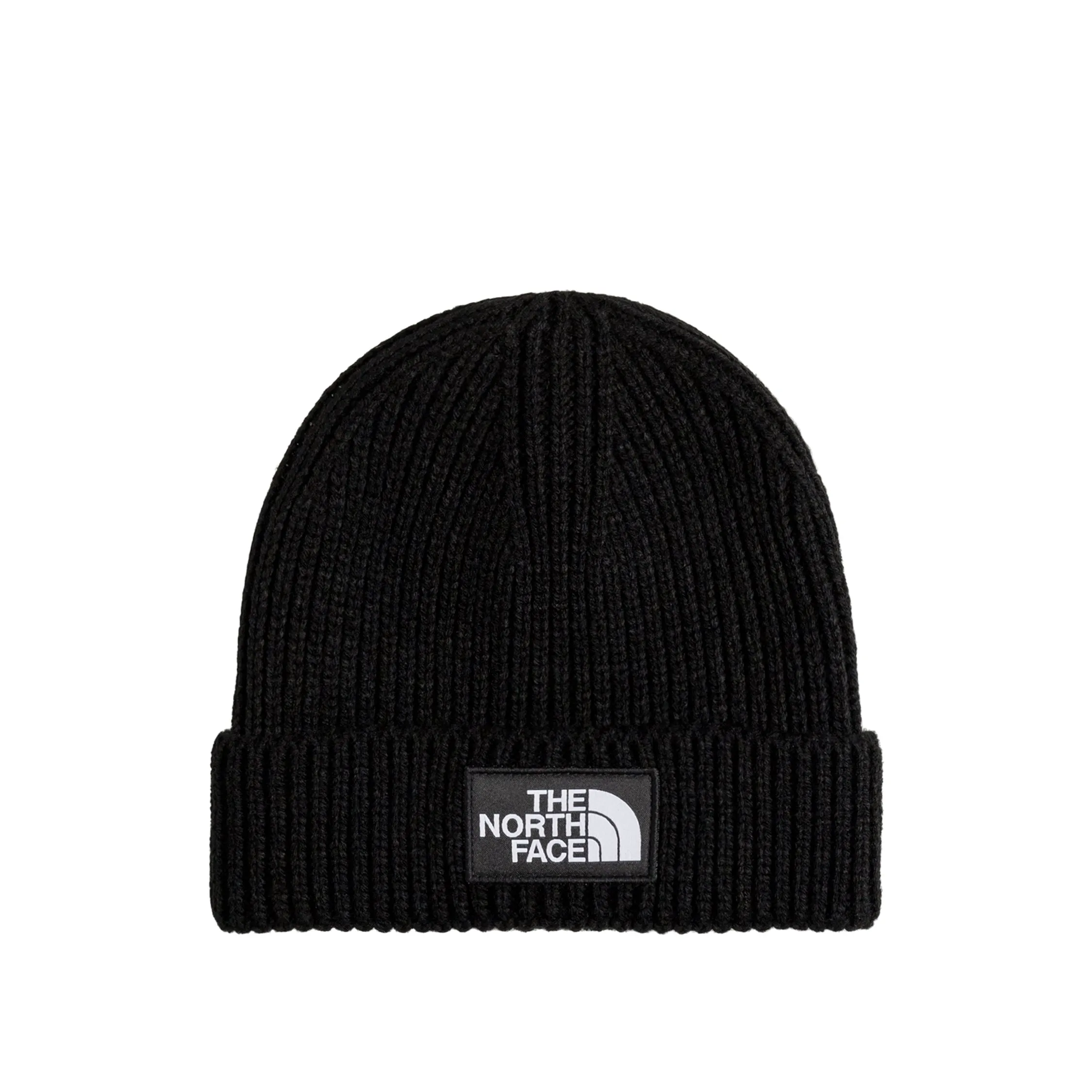 The North Face Logo Box Cuff Beanie sold by Asphalt Gold