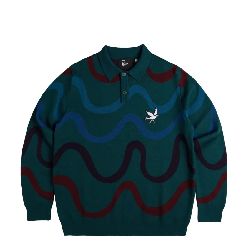By Parra Colored Soundwave Knitted Polo Pullover sold by Asphalt Gold