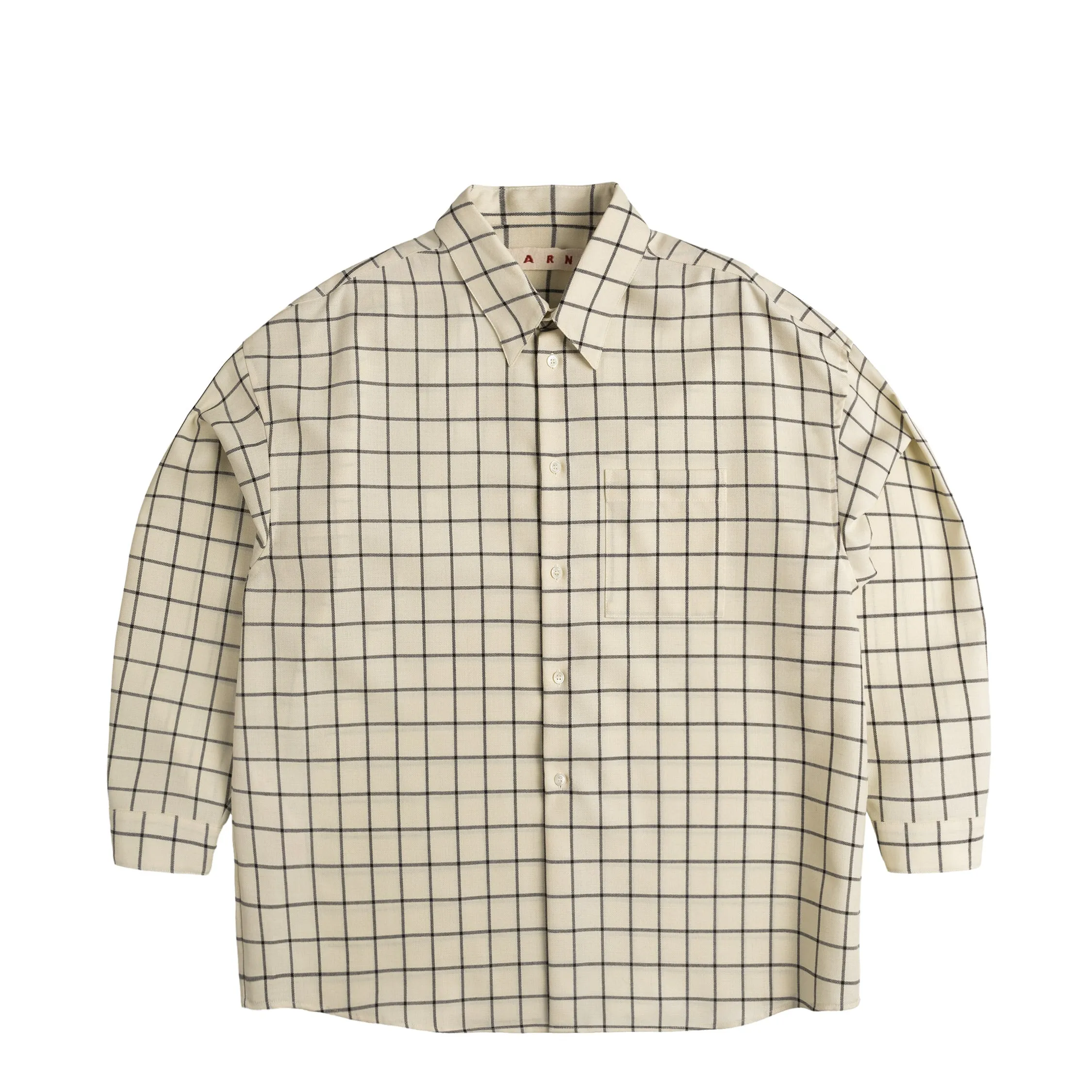 Marni Wool Check Shirt sold by Asphalt Gold