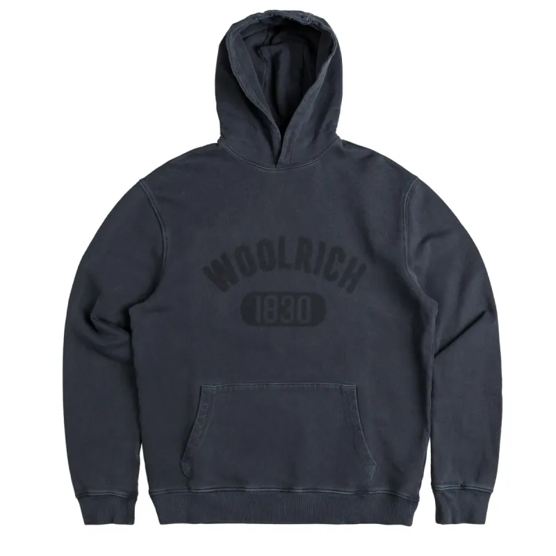 Woolrich Garment Dyed Logo Hoodie sold by Asphalt Gold
