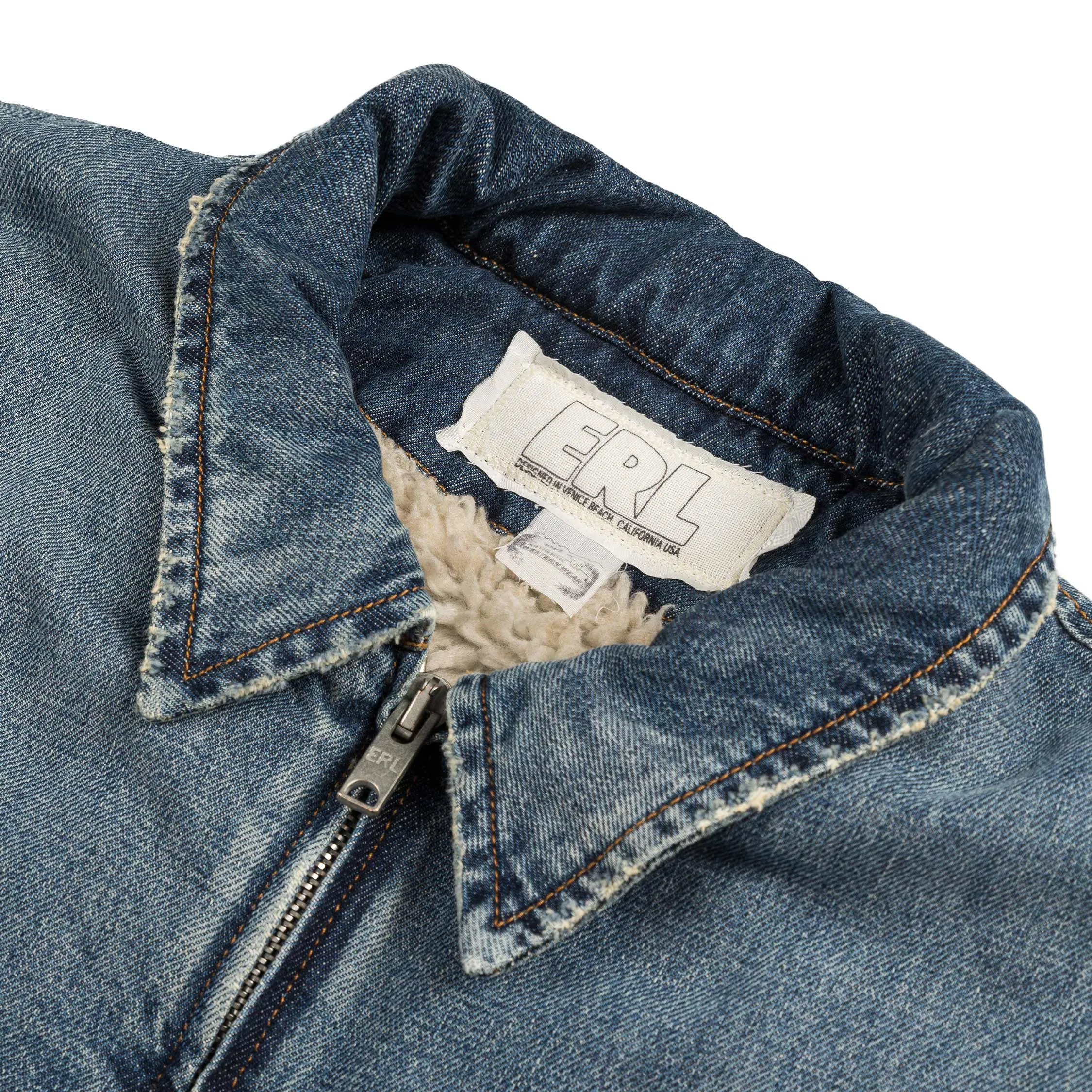 ERL Distressed Denim Sherpa Coat sold by Asphalt Gold product image thumbnail 2