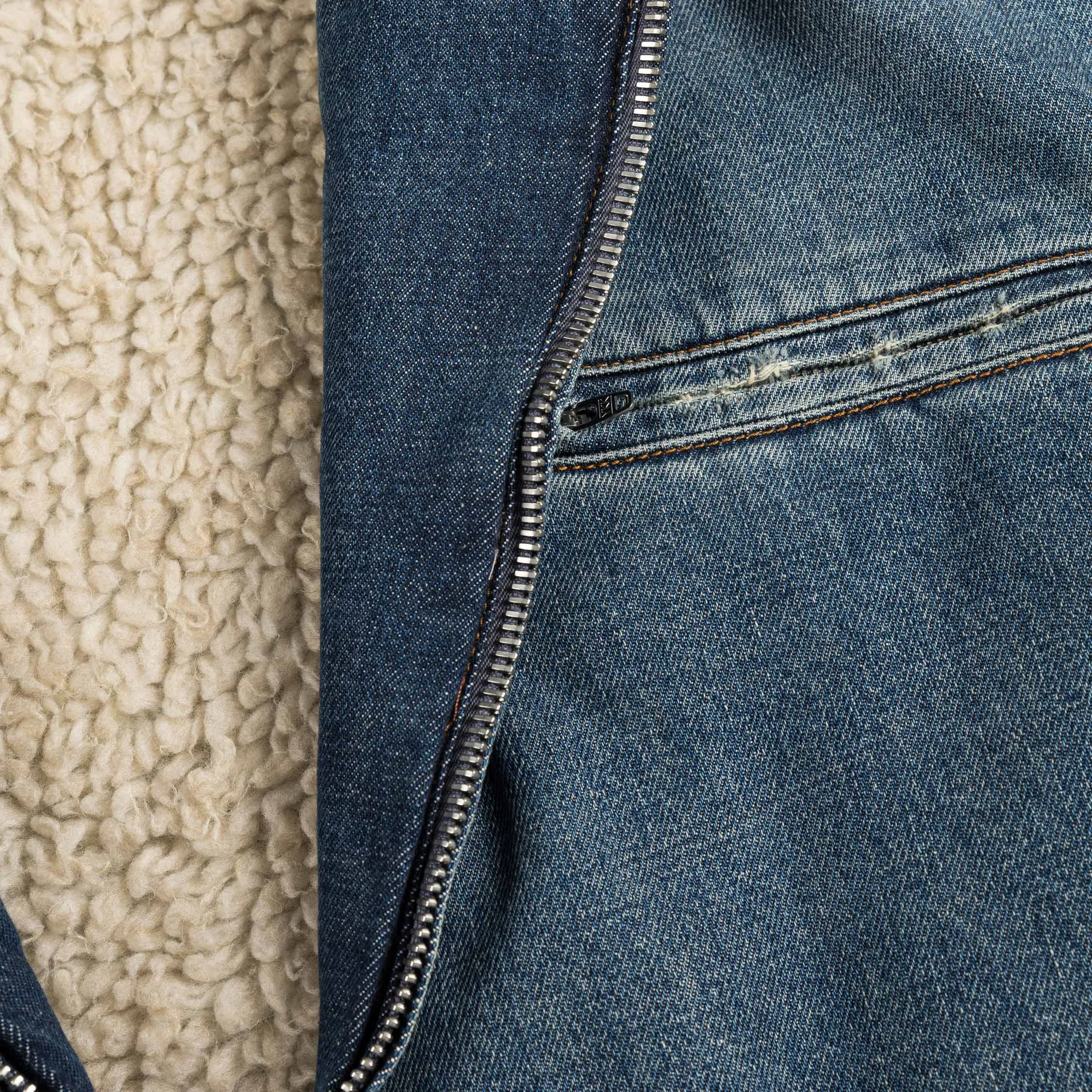 ERL Distressed Denim Sherpa Coat sold by Asphalt Gold product image thumbnail 3