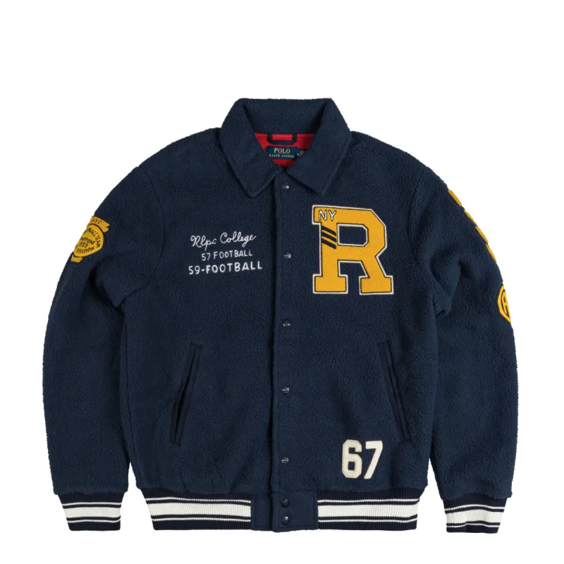 Polo Ralph Lauren Pile Fleece Letterman Jacket sold by Asphalt Gold
