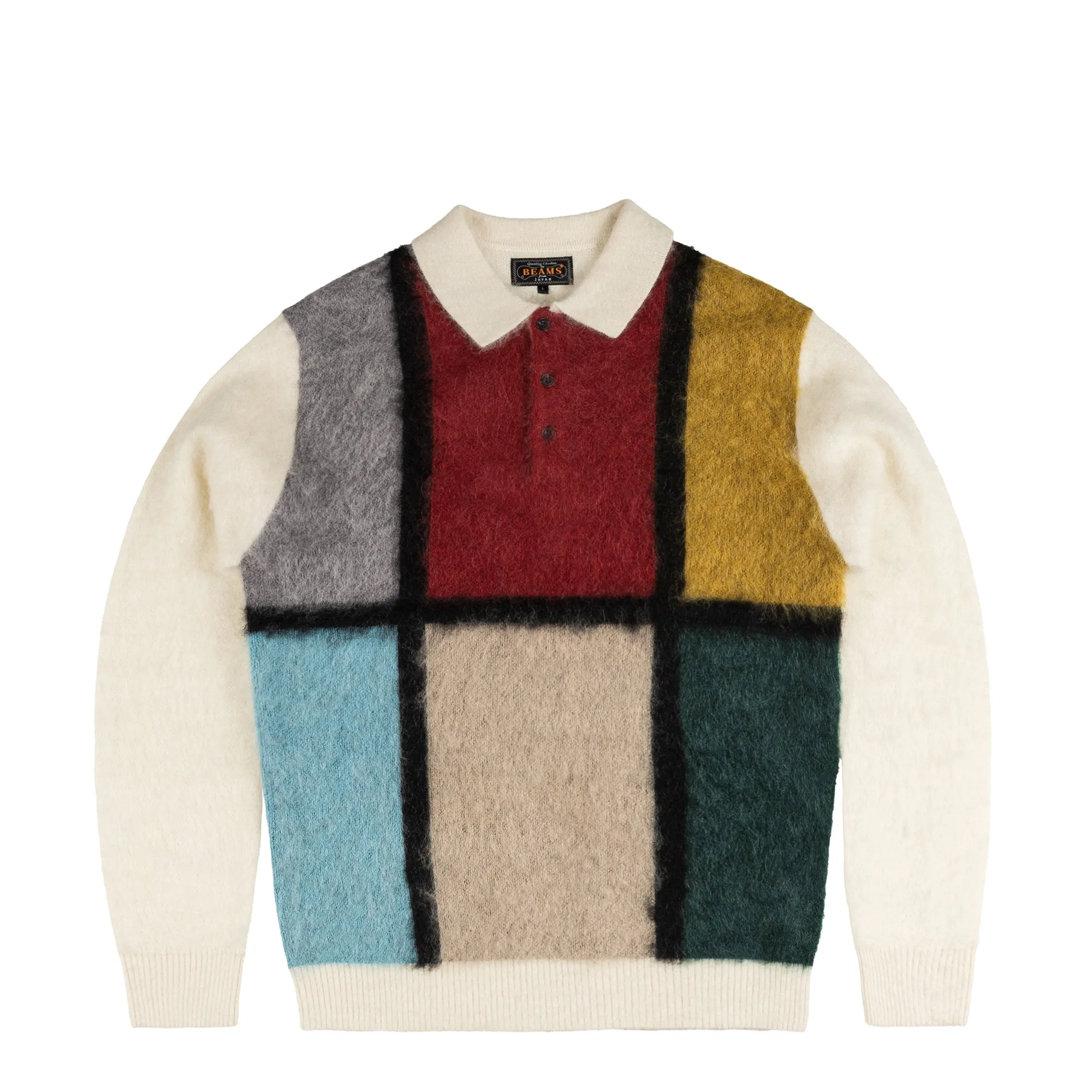 Beams Plus Knit Polo Collar Line sold by Asphalt Gold