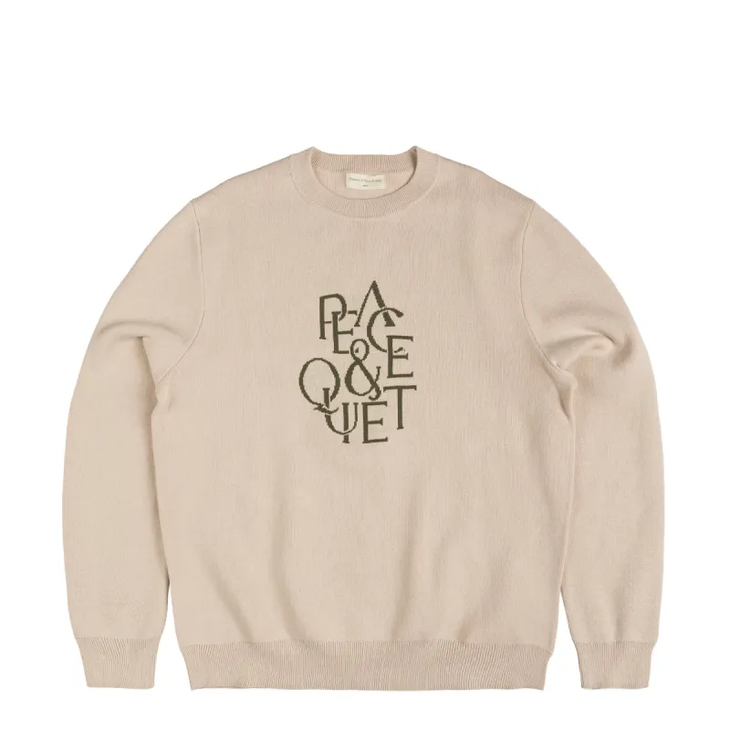Museum of Peace & Quiet Serif Jacquard Sweater sold by Asphalt Gold