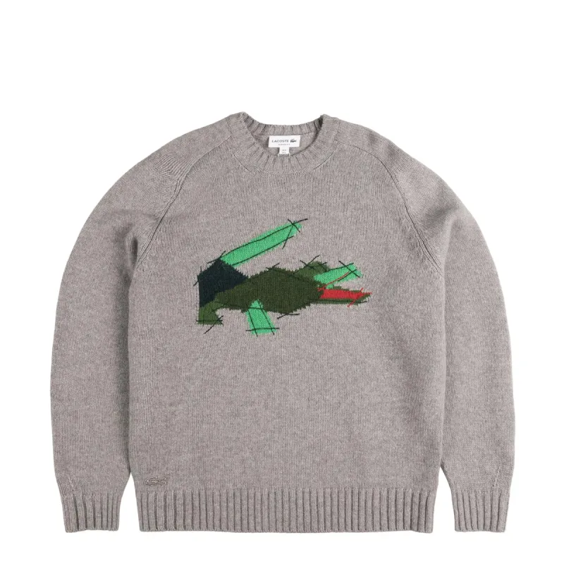 Lacoste Crocodile Motif Wool Crew Neck Sweater sold by Asphalt Gold
