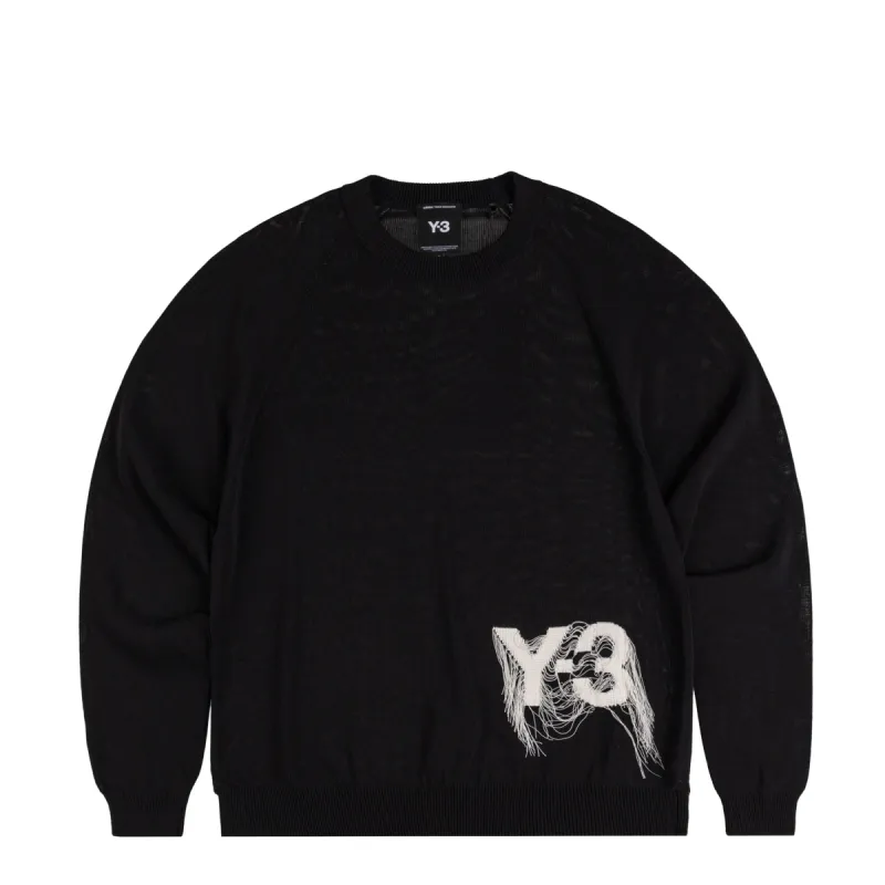 Adidas Y-3 Logo Knit Crew Sweatshirt sold by Asphalt Gold