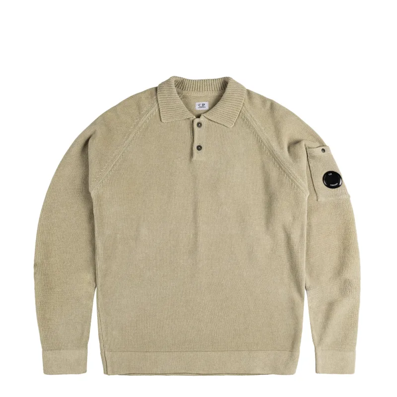 C.P. Company Chenille Cotton Polo Knit sold by Asphalt Gold