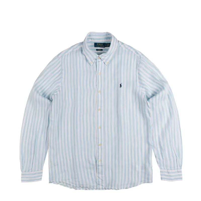 Polo Ralph Lauren Custom Fit Striped Linen Shirt sold by Asphalt Gold