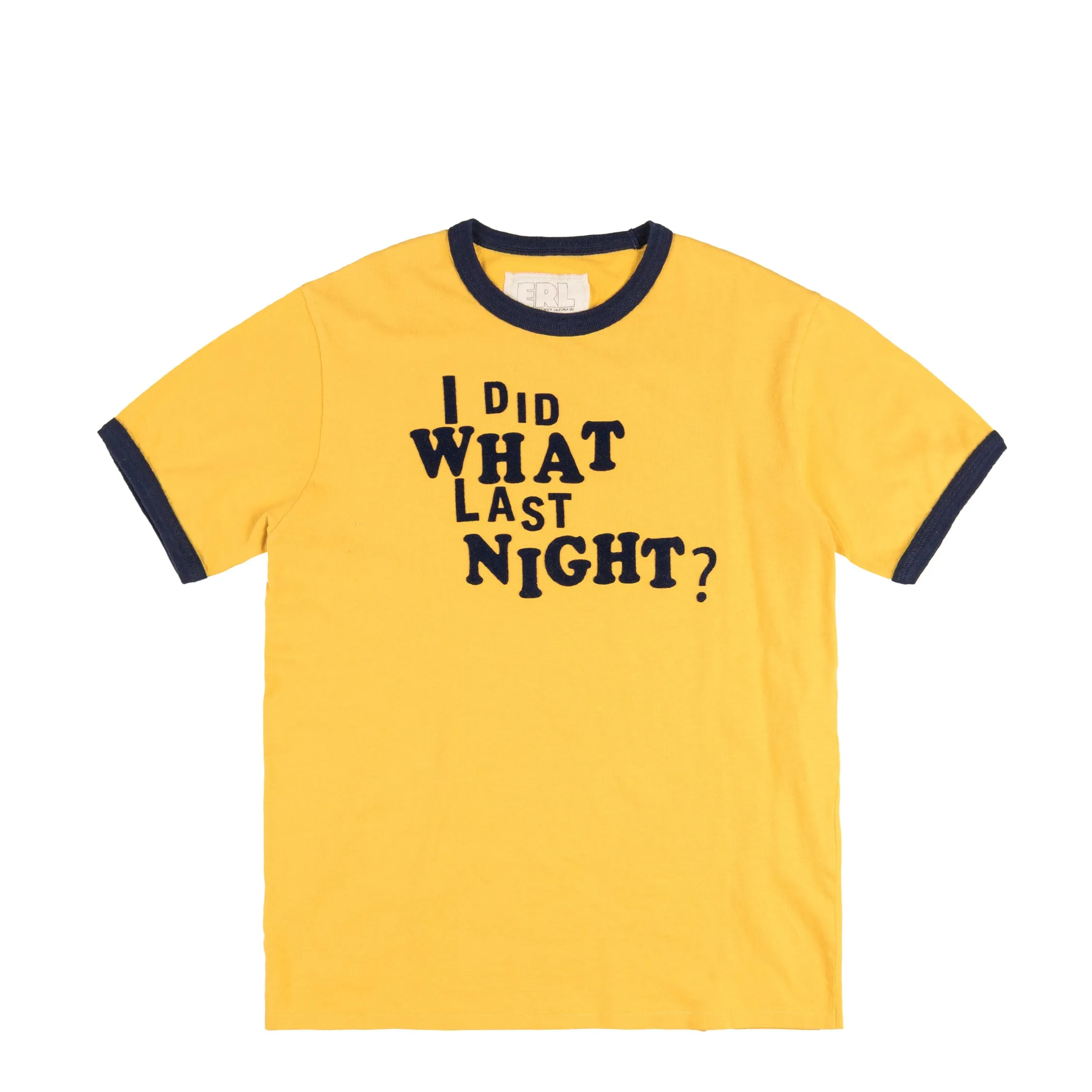 ERL I Did What Last Night Ringer T-Shirt Knit sold by Asphalt Gold