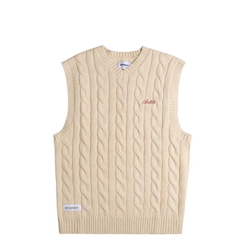 Butter Goods	Cable Knit Vest sold by Asphalt Gold