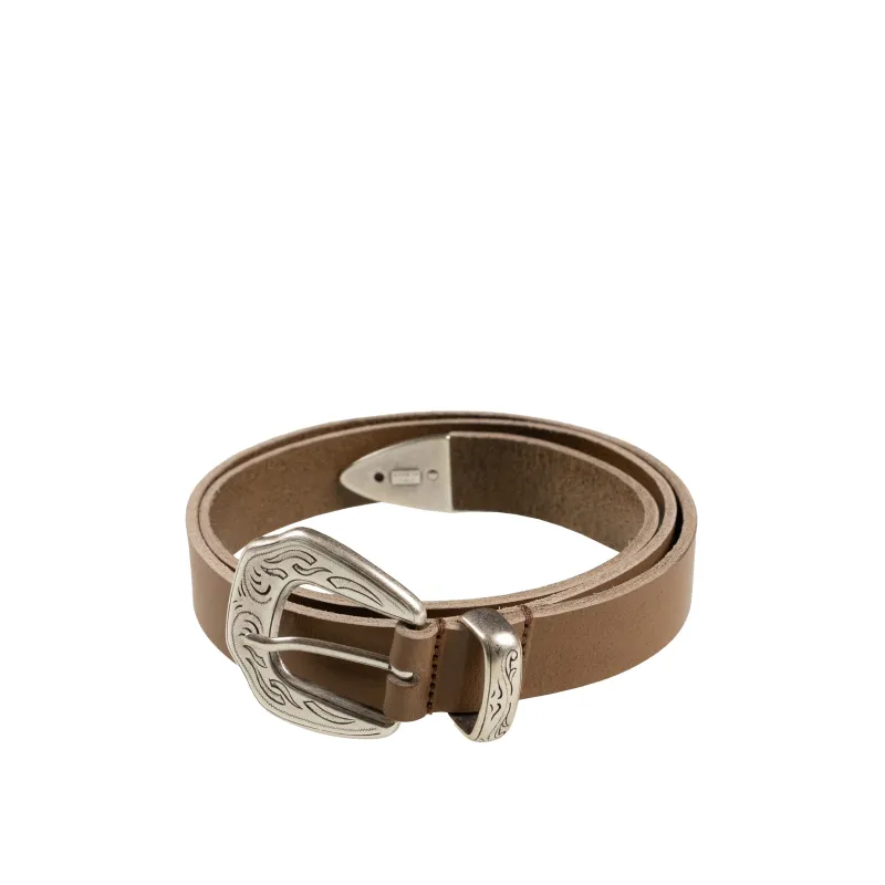 Molebo Embossed Hardware Leather Belt sold by Asphalt Gold