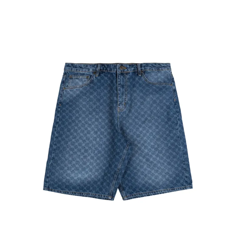 Daily Paper Monogram Denim Shorts sold by Asphalt Gold