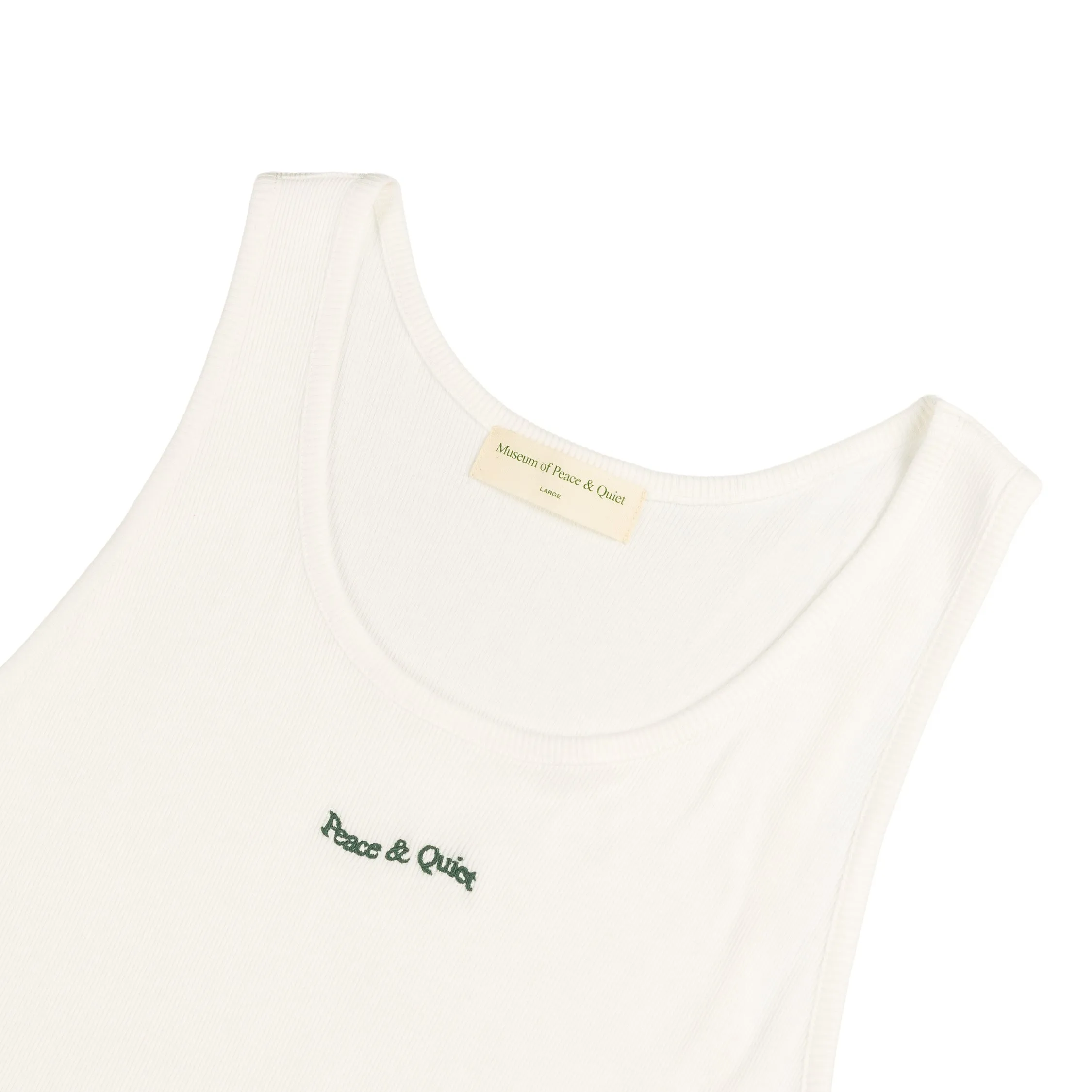 Museum of Peace & Quiet Wordmark Ribbed Tank Top sold by Asphalt Gold product image thumbnail 2