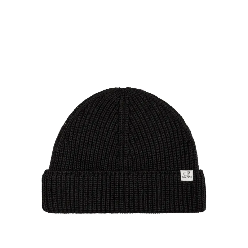 C.P. Company Extrafine Merino Wool Knit Beanie sold by Asphalt Gold