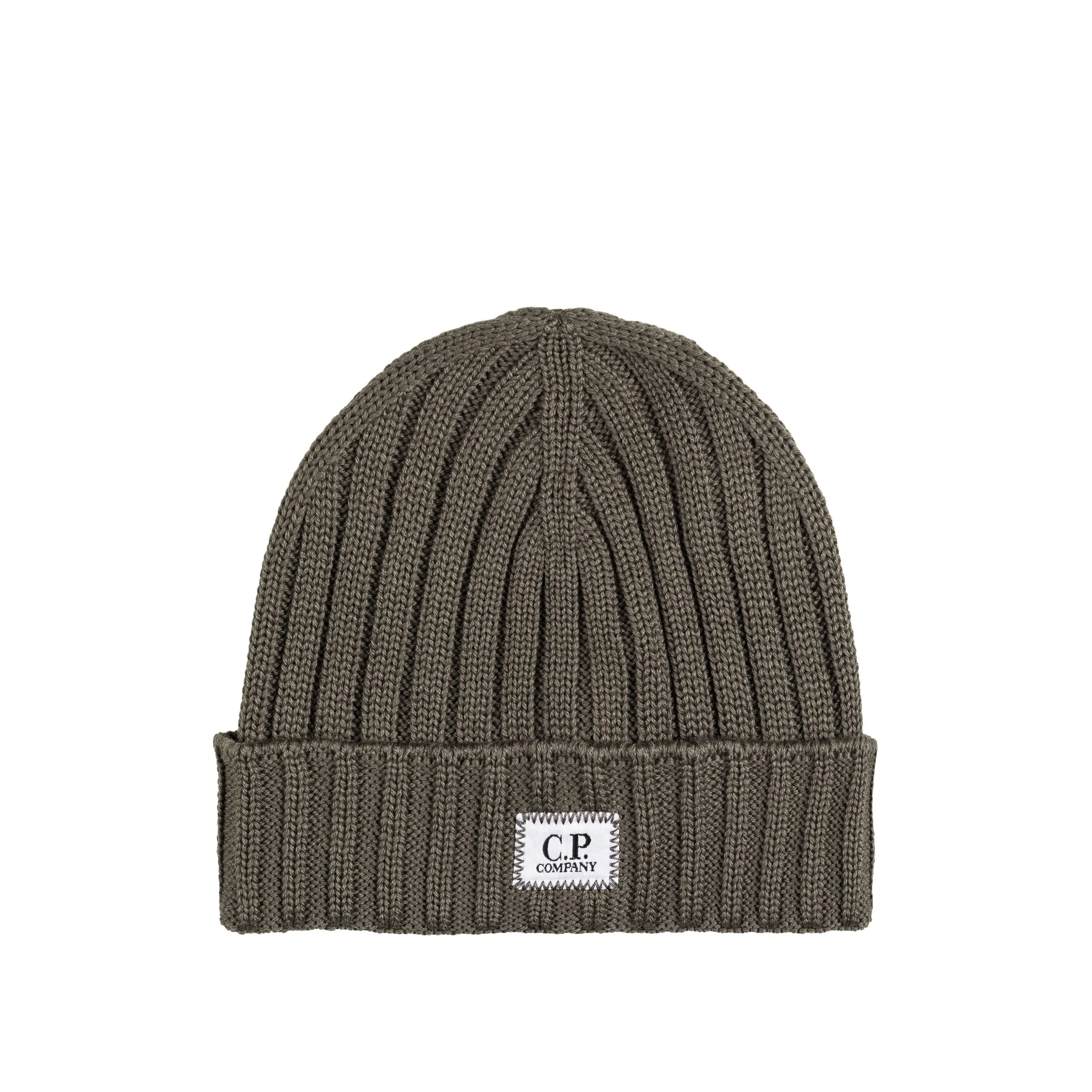 C.P. Company Extra Fine Merino Wool Knit Logo Beanie sold by Asphalt Gold