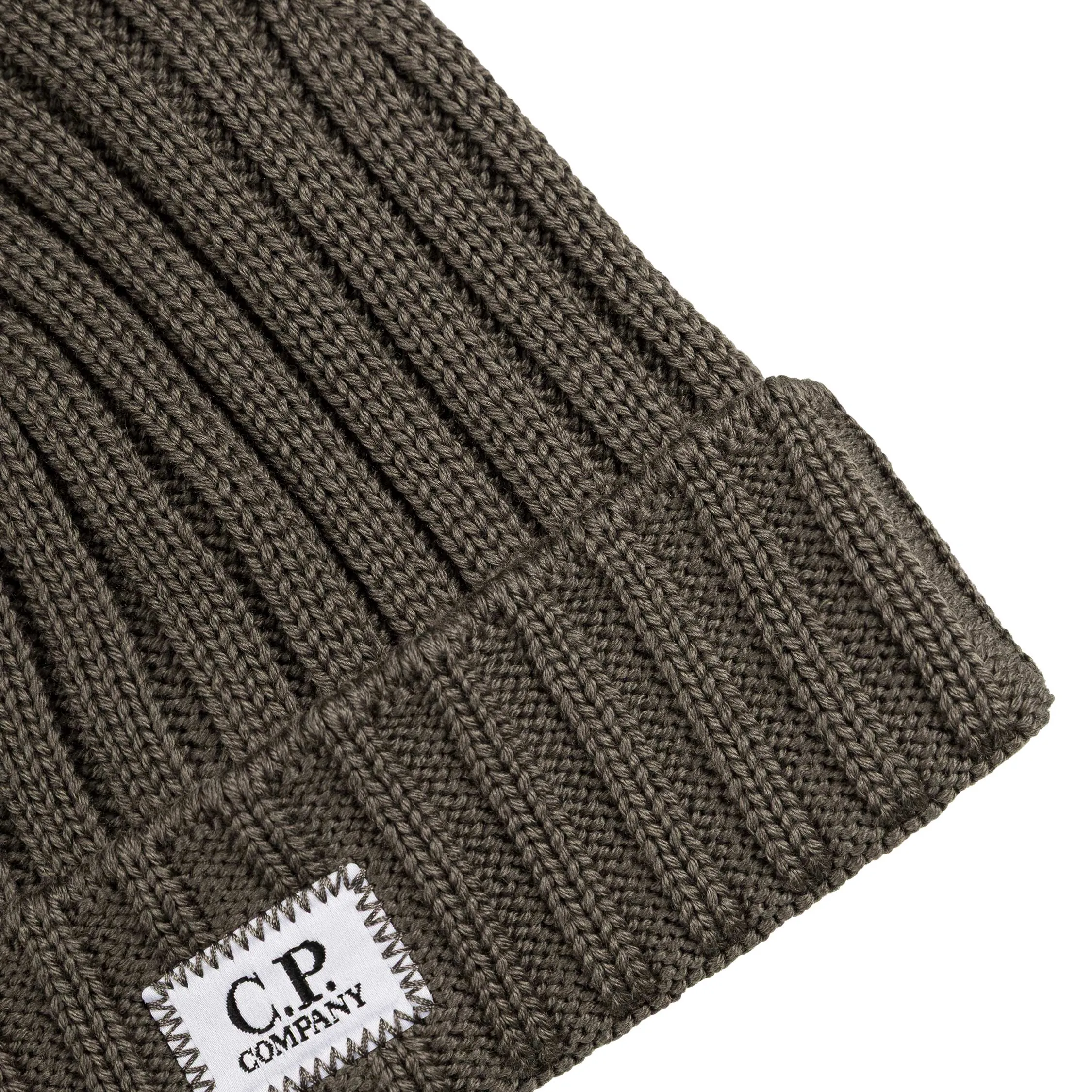 C.P. Company Extra Fine Merino Wool Knit Logo Beanie sold by Asphalt Gold product image thumbnail 2