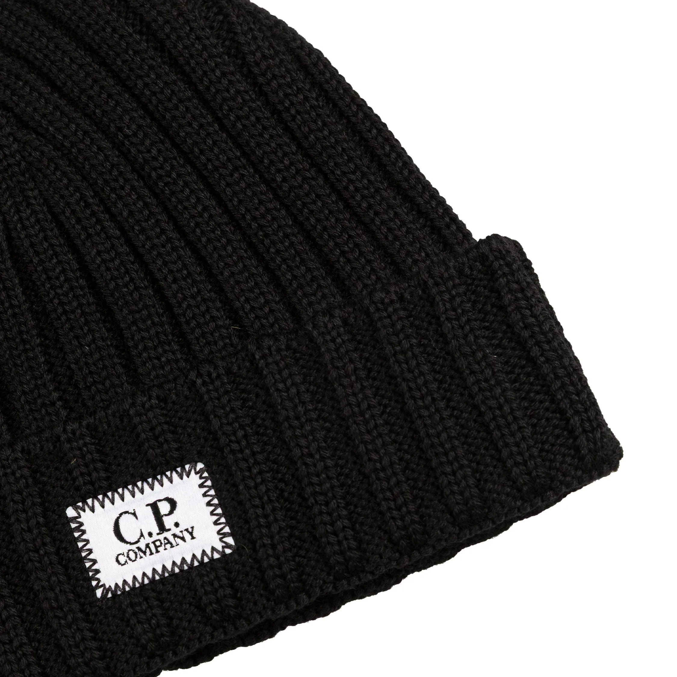 C.P. Company Extra Fine Merino Wool Knit Logo Beanie sold by Asphalt Gold product image thumbnail 2