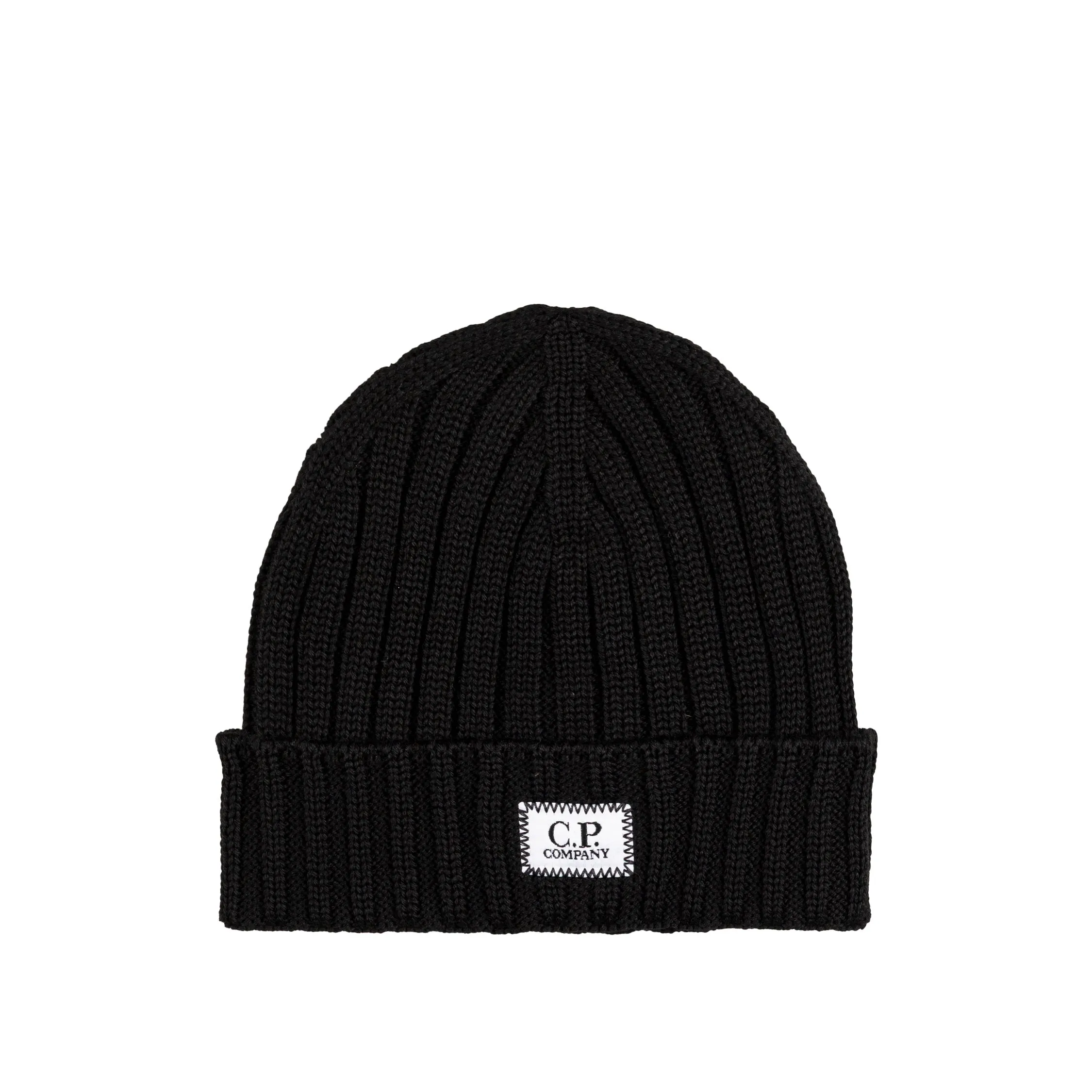 C.P. Company Extra Fine Merino Wool Knit Logo Beanie sold by Asphalt Gold