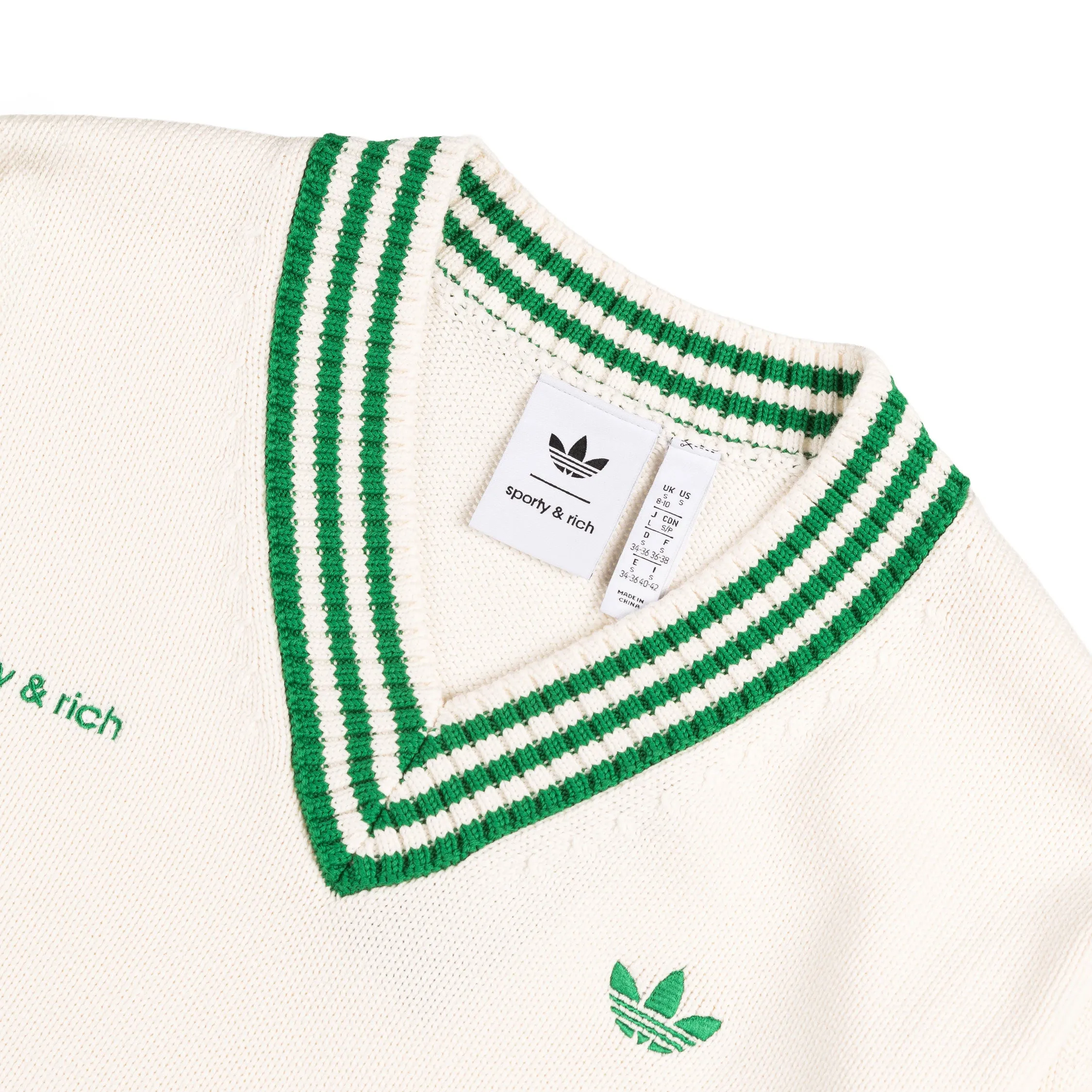 Adidas x Sporty & Rich Wmns V-Neck Sweater sold by Asphalt Gold product image thumbnail 2