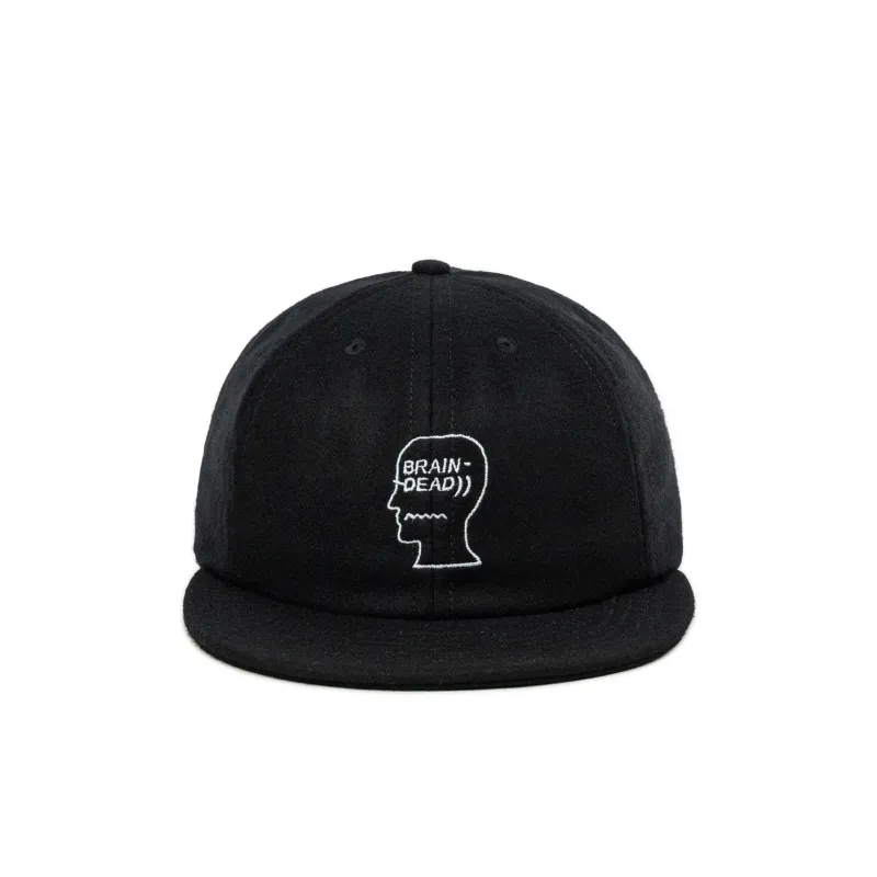 Brain Dead Flannel Logohead 6 Panel Hat made by Brain Dead