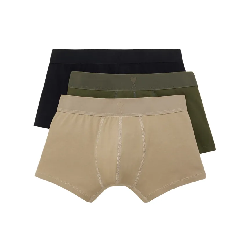 AMI Paris	Bicolor Boxer 3-Pack (Anthracite / Bronze / Ivory) sold by Asphalt Gold