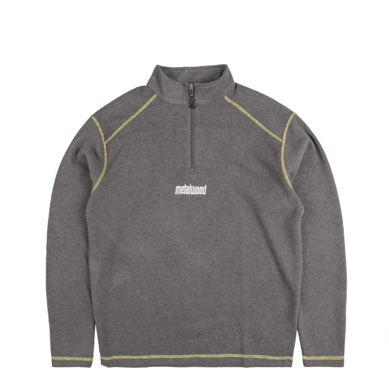 Metalwood Contrast Stitch 1/4 Zip Pullover sold by Asphalt Gold