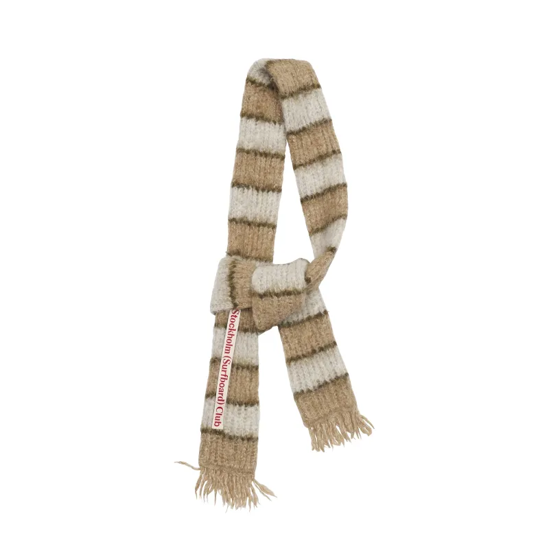 Stockholm Surfboard Club Narrow Striped Knitted Scarf sold by Asphalt Gold