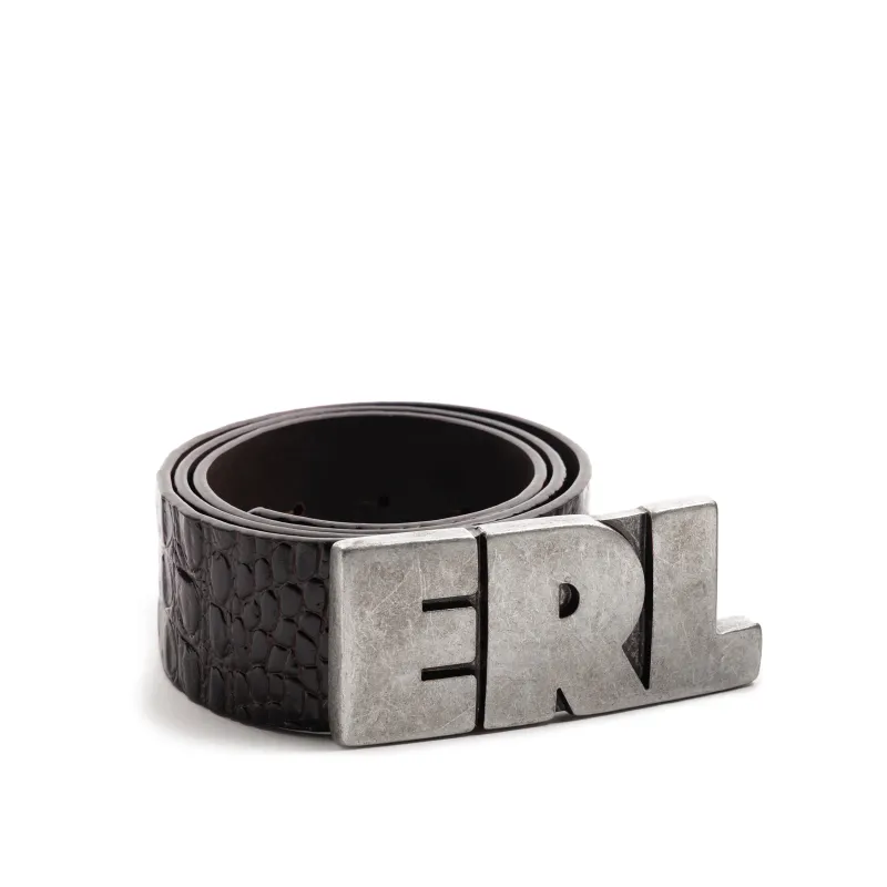 ERL ERL Logo Croco Effect Leather Belt sold by Asphalt Gold