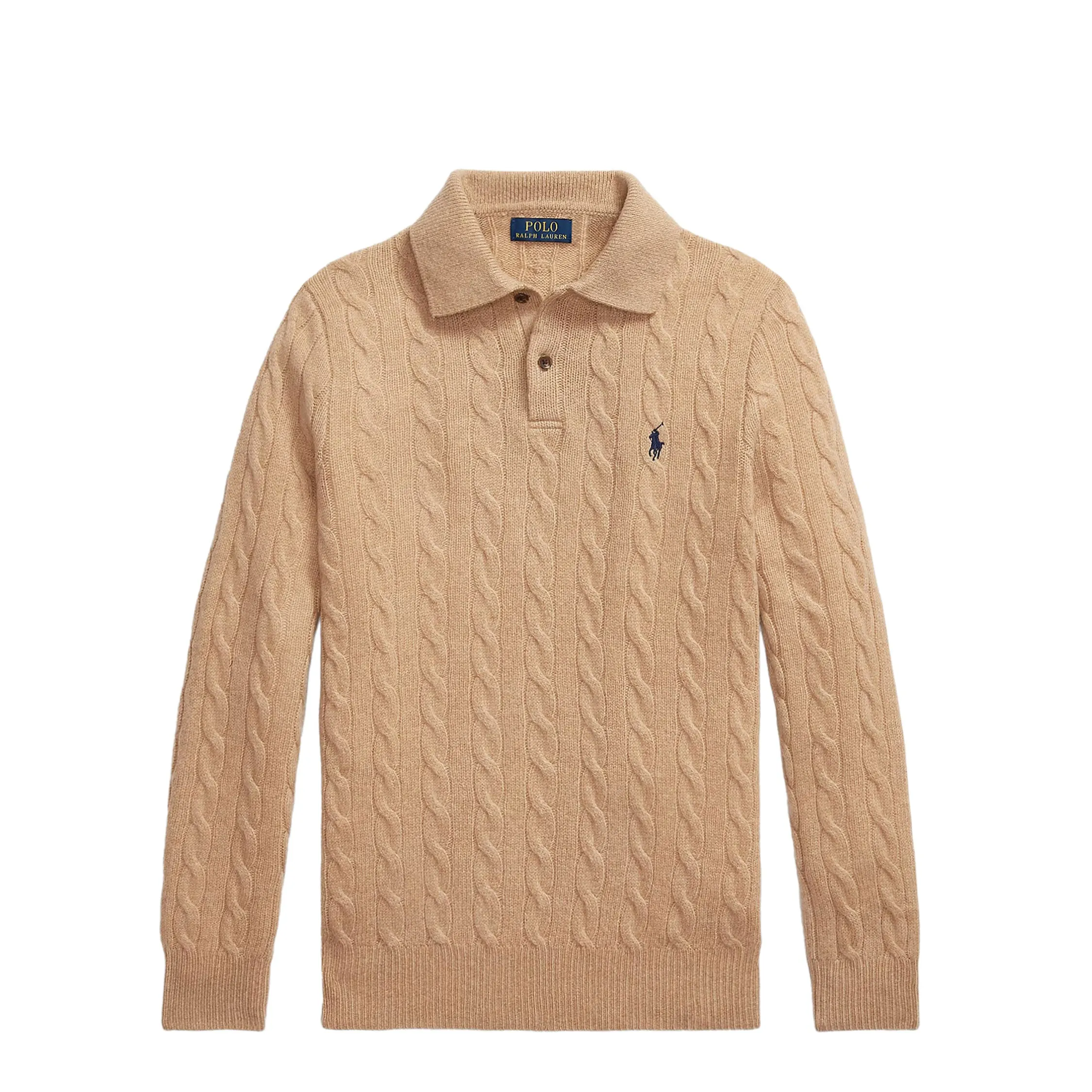 Polo Ralph Lauren Cable-Knit Wool-Cashmere Polo Jumper sold by Asphalt Gold