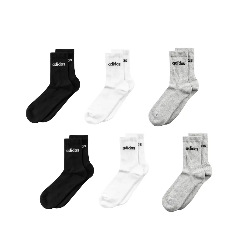 Adidas Cushioned Linear Crew Socks 6 Pack sold by Asphalt Gold