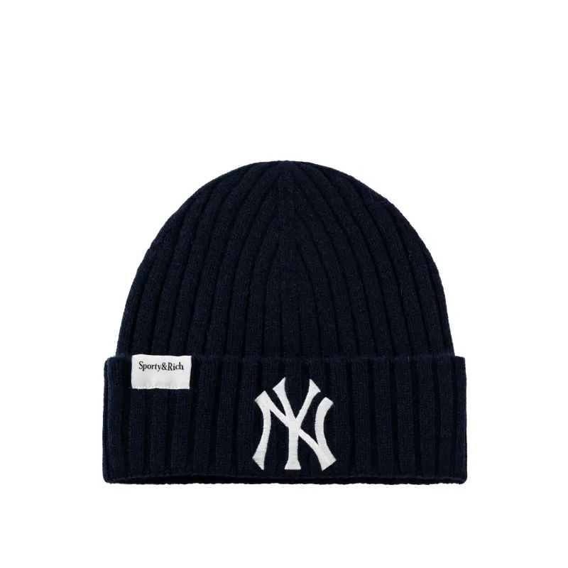 Sporty & Rich Heritage Yankees Serif Cashmere Beanie made by Sporty and Rich