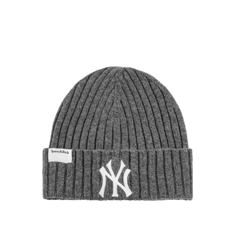 Sporty & Rich Heritage Yankees Serif Cashmere Beanie made by Sporty and Rich