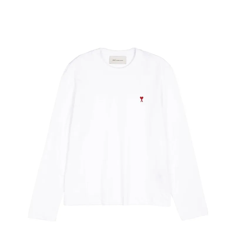 AMI Paris	Red Ami De Coeur Long Sleeve T-Shirt made by Ami