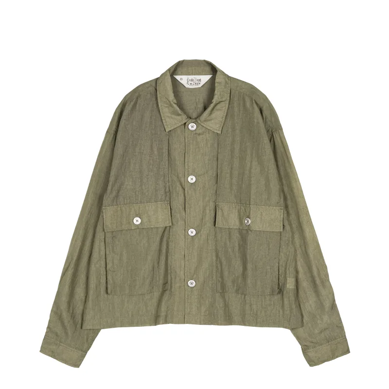 Brain Dead Cropped Nylon Button Up Shirt made by Brain Dead