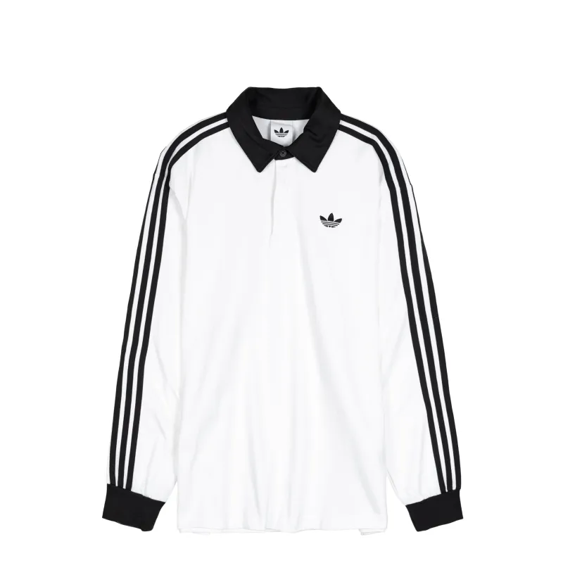 Adidas	Three Stripes Rugby Long Sleeve Polo Shirt made by Adidas