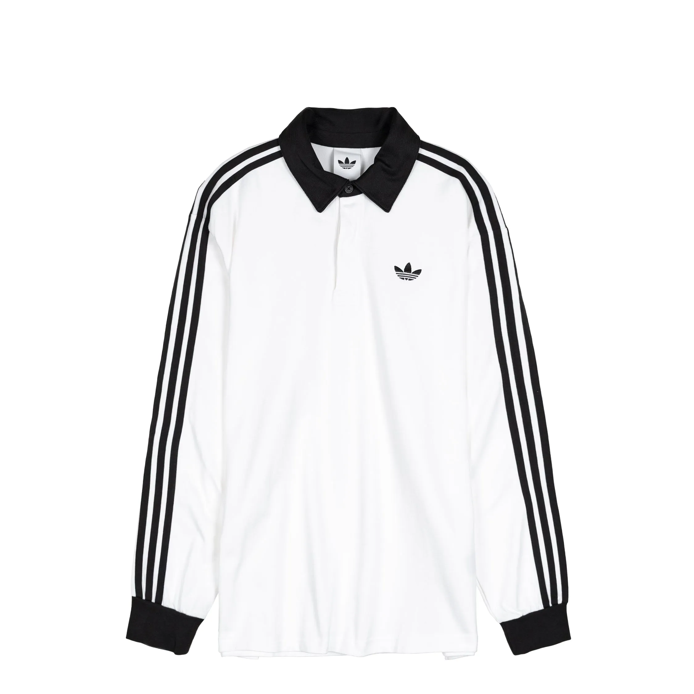 Adidas Three Stripes Rugby Long Sleeve Polo Shirt sold by Asphalt Gold