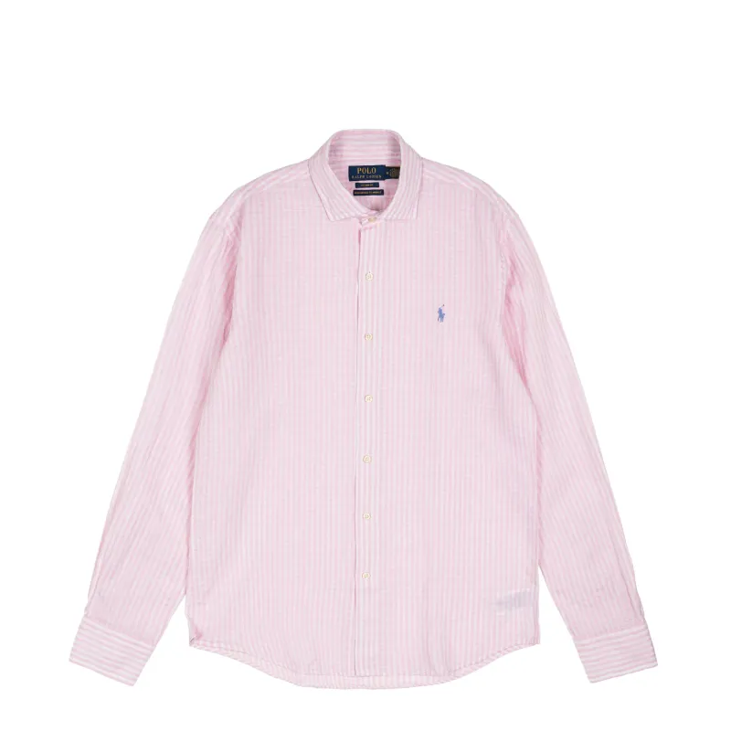 Polo Ralph Lauren Custom Fit Striped Seersucker Linen Shirt made by Polo by Ralph Lauren