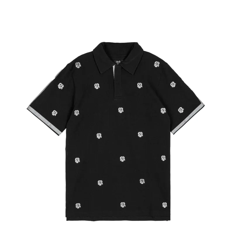 CHITO International Allover Finesse Embroidered Polo made by Asphalt Gold