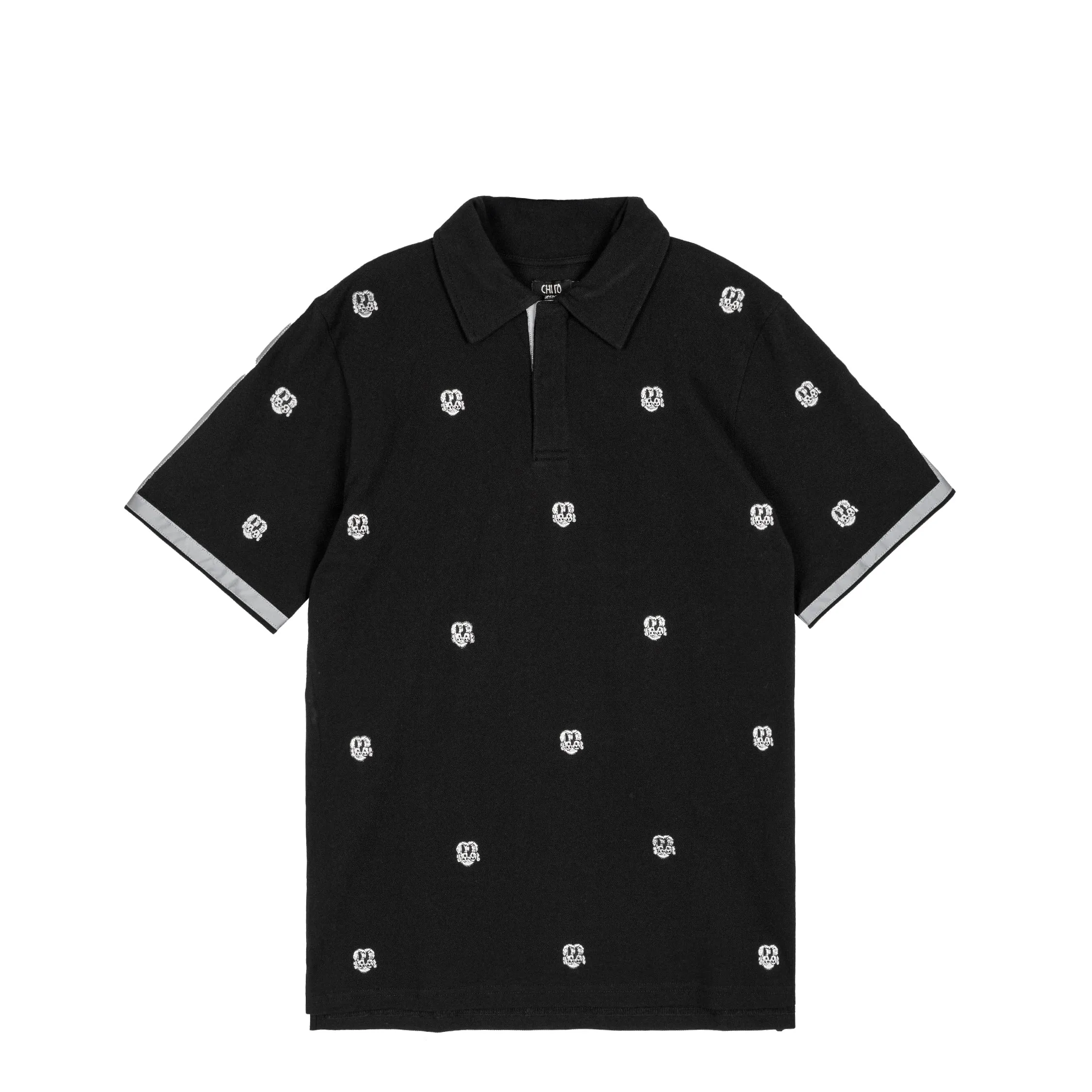 CHITO International Allover Finesse Embroidered Polo sold by Asphalt Gold