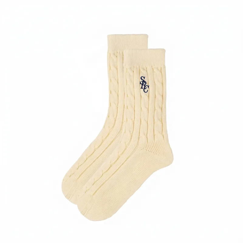 Sporty & Rich SRC Cableknit Socks made by Sporty and Rich