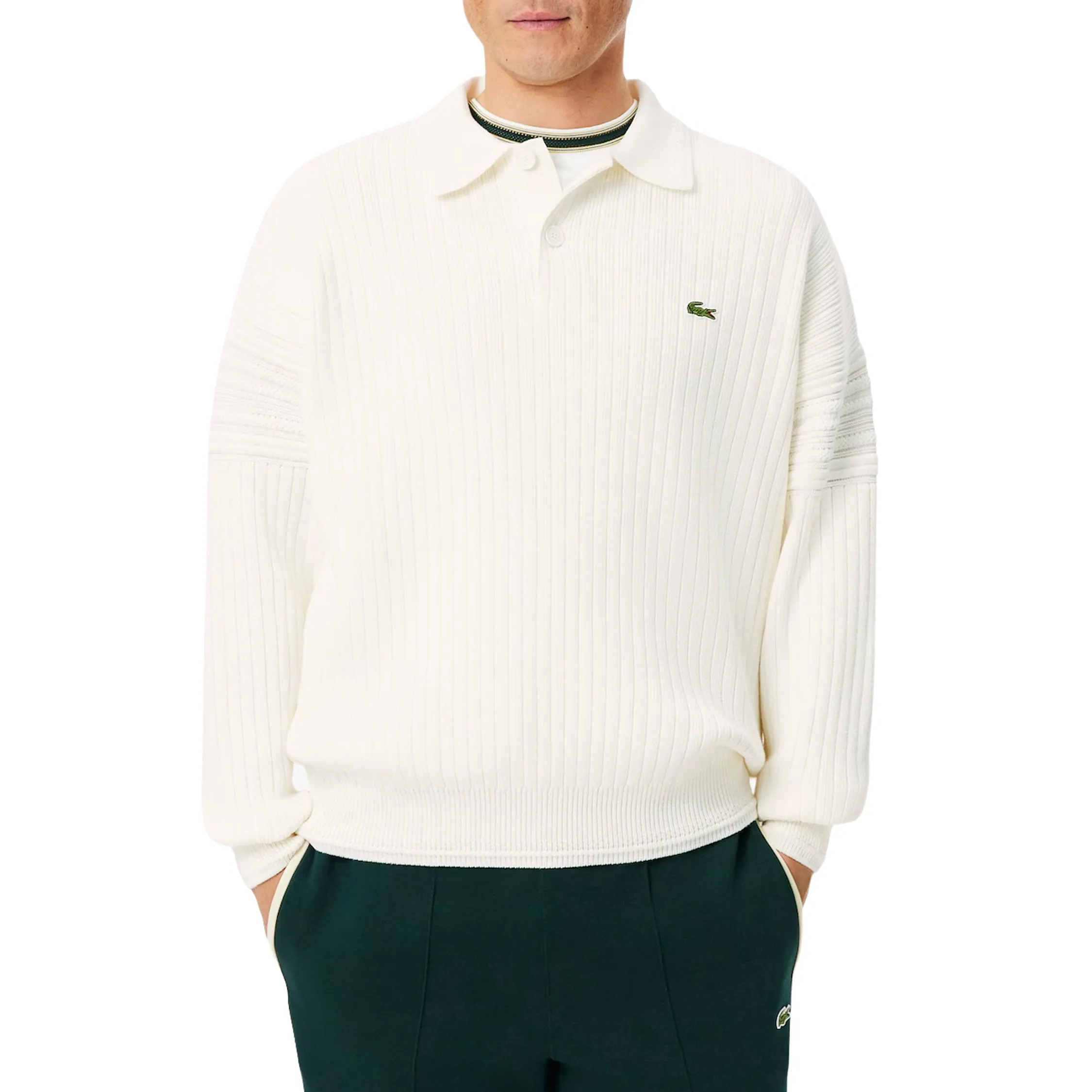 Lacoste French Made Cotton Polo Collar Sweater sold by Asphalt Gold product image thumbnail 4