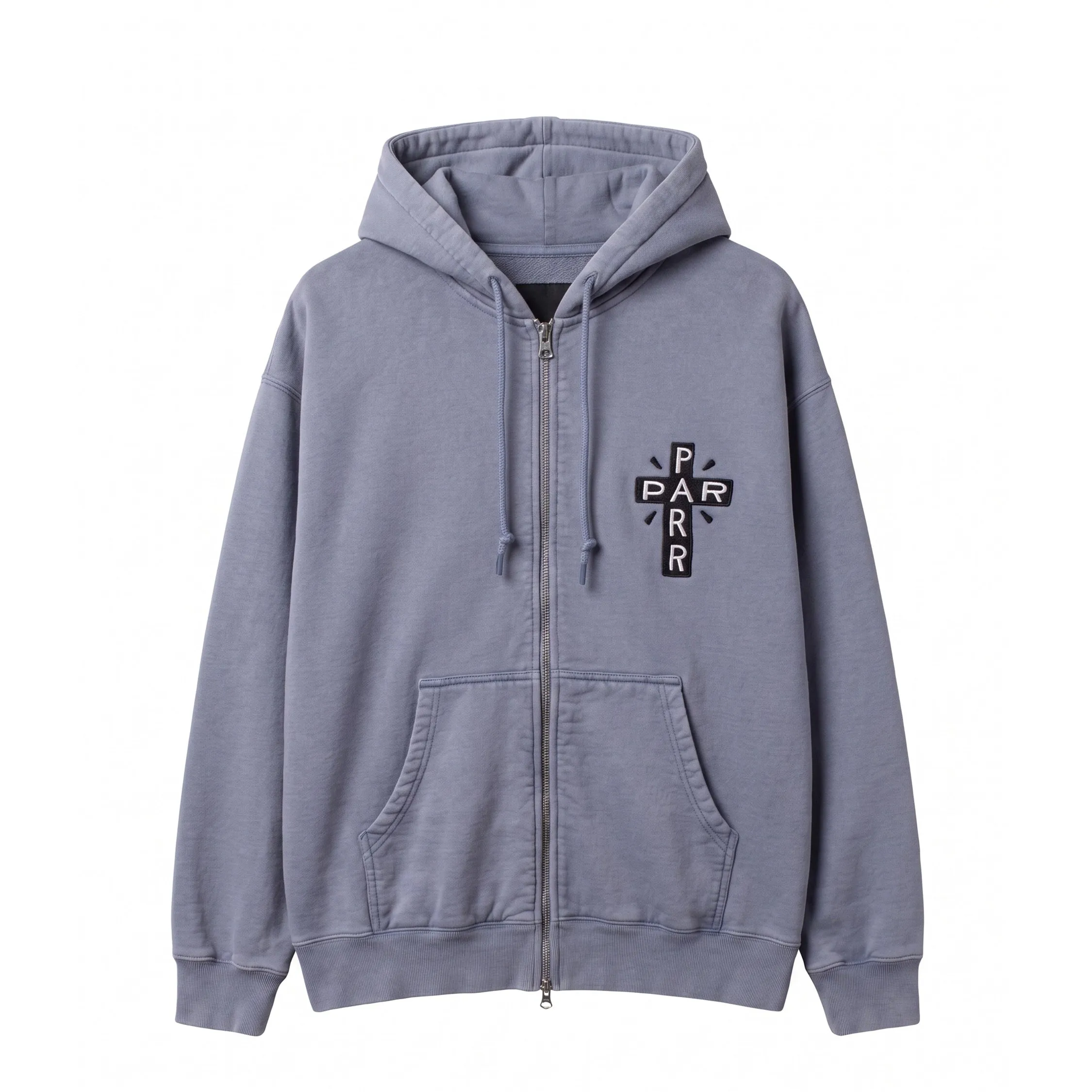 By Parra A Cross To Bear Zip Hooded Sweatshirt sold by Asphalt Gold