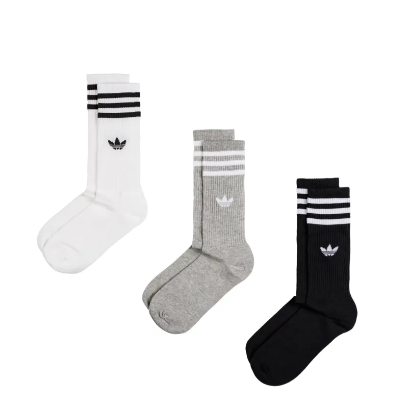 Adidas Solid Crew Socks 3 Pack sold by Asphalt Gold