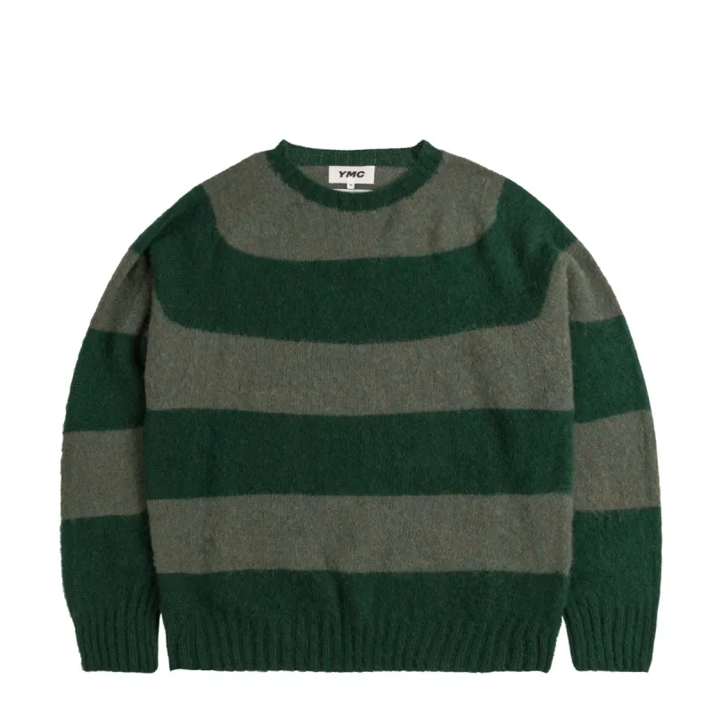 YMC Suedehead Stripe Crew Neck Knit sold by Asphalt Gold