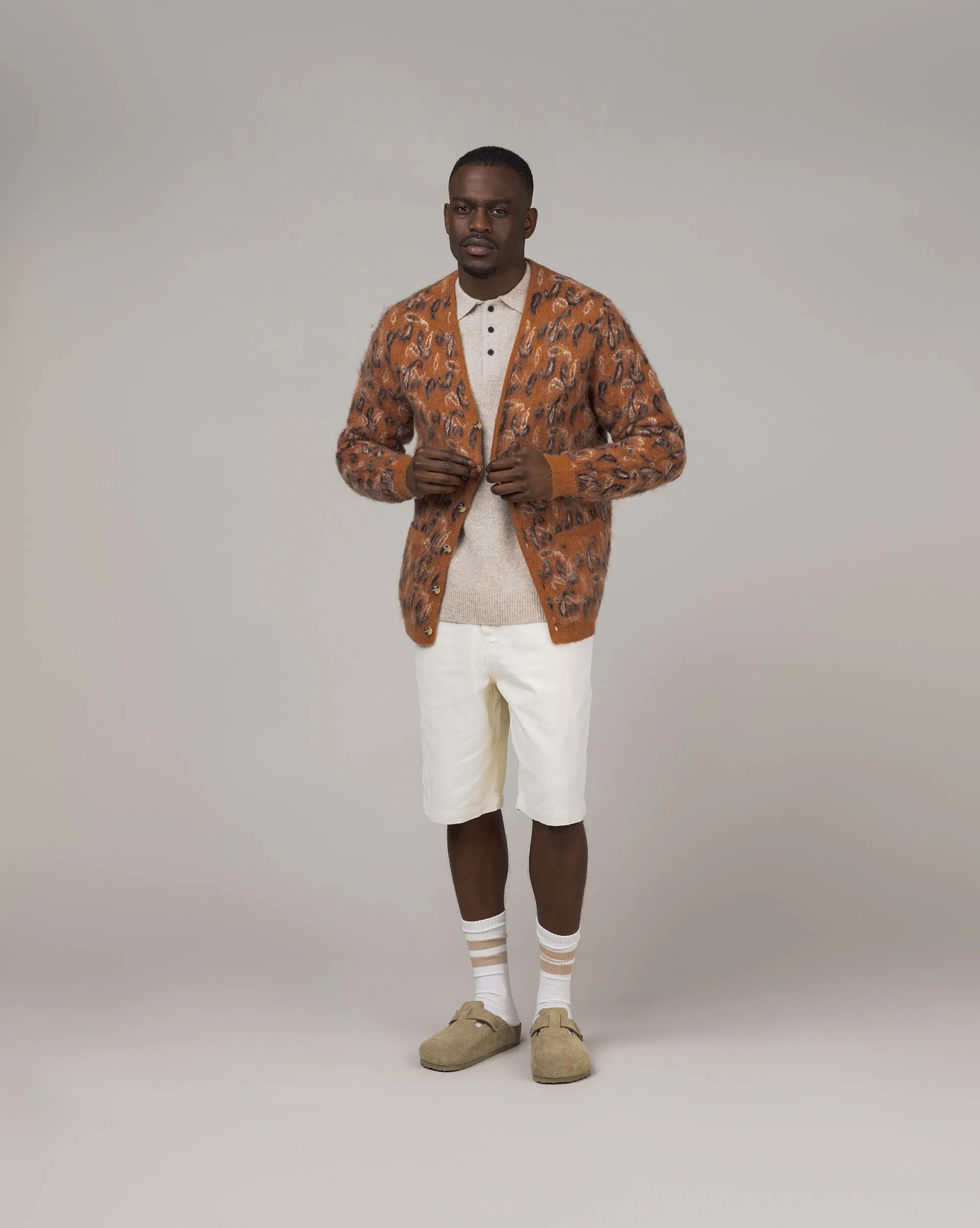 Beams Plus Cardigan Double Jacquard Paisley Pattern sold by Asphalt Gold product image thumbnail 2