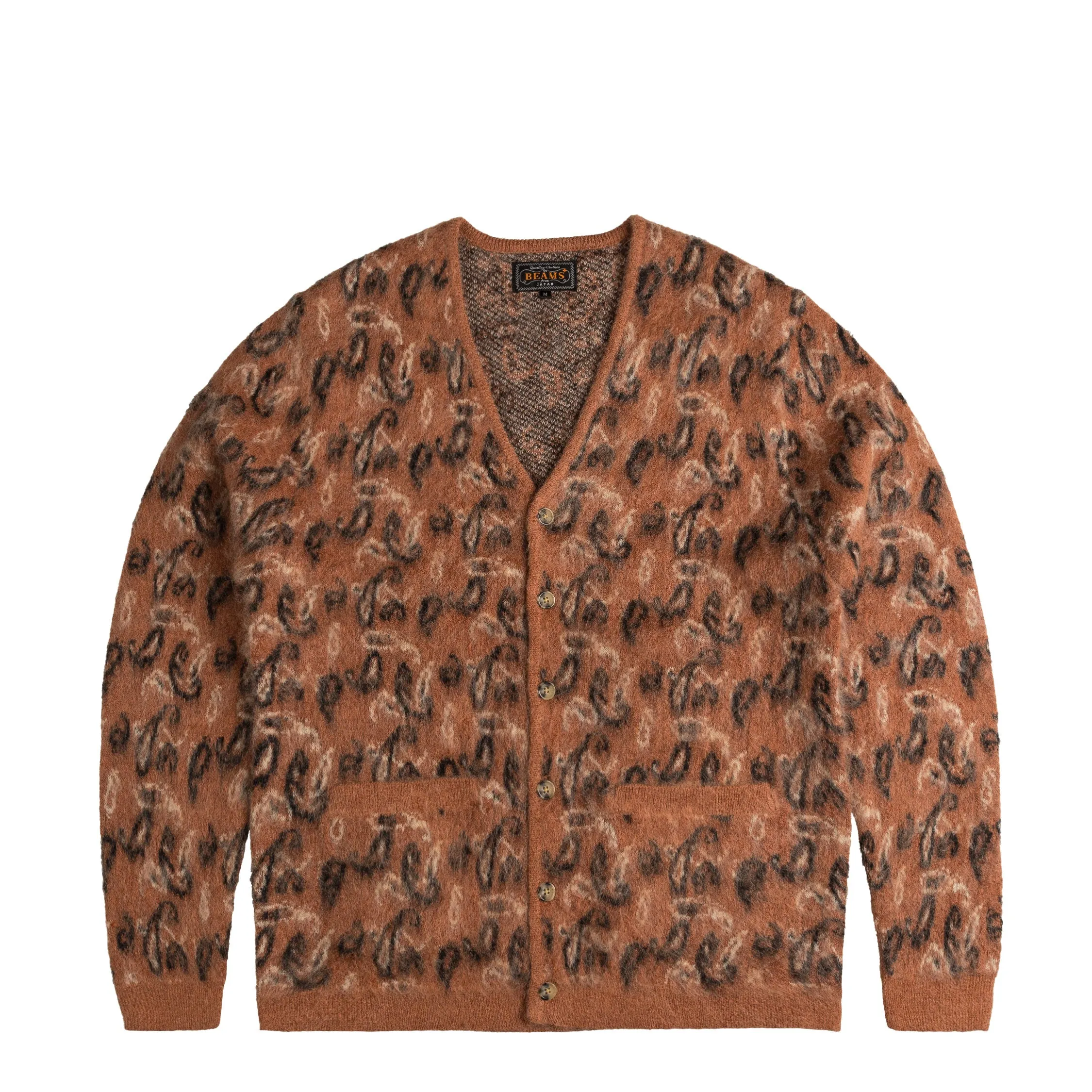 Beams Plus Cardigan Double Jacquard Paisley Pattern sold by Asphalt Gold