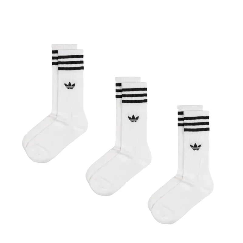 Adidas Solid Crew Socks 3 Pack sold by Asphalt Gold