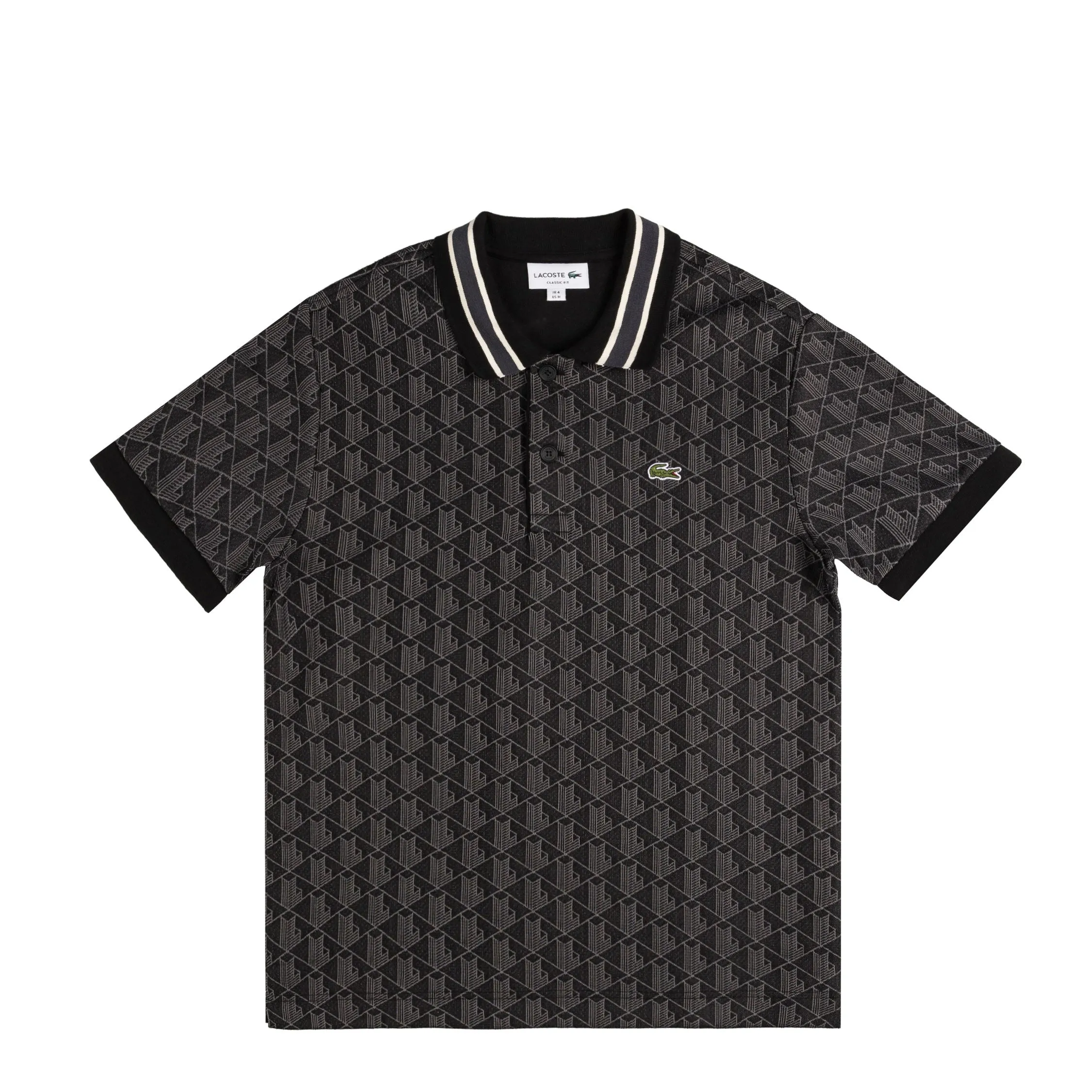 Lacoste Contrast Collar Monogram Polo Shirt sold by Asphalt Gold